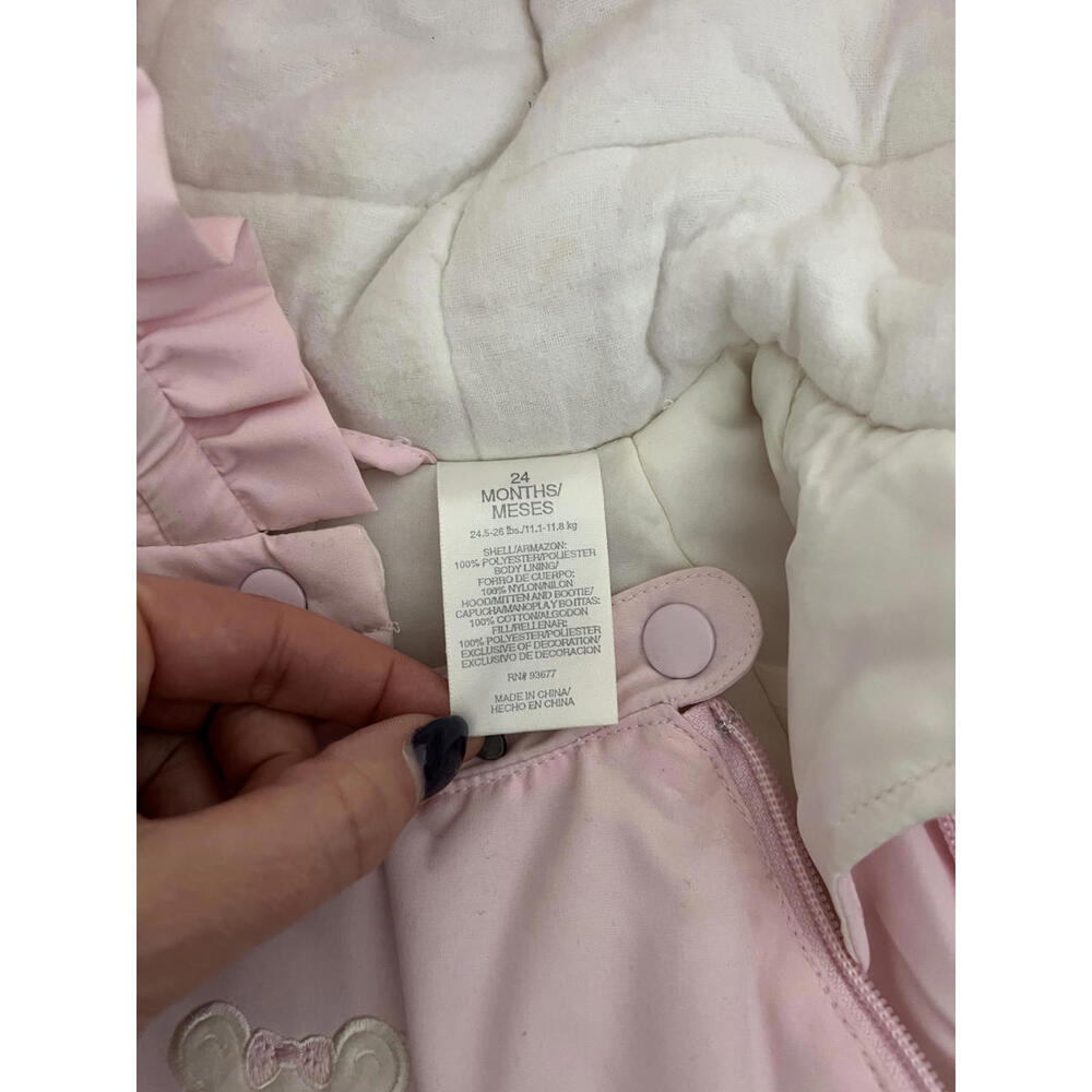 Vintage Bright Future Pink Snowsuit - Bear Embroidery - 24 Months, NWT - Picture 5 of 8